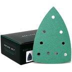 60 Grit 4" x 6" Delta (100mm x 150mm) Triangle Sanding Sheets - Fits Festool DTS 400 & Mirka DEOS Delta Sanders - Heavy-Duty Hook & Loop Film Sandpaper for Detail Sanders - 25 Pack Box