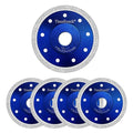 4.5 inch Diamond Saw Blade 4.5" Cutting Disc Wheel for Cutting Porcelain Tiles Granite Marble Ceramics Works with Tile Saw and Angle Grinder (5 Pack, Blue)