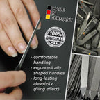 3 Swords Germany - Brand Quality Sapphire Metal Nail File Set (5 pcs.) with 3-Way Nail Buffer (1 pc.), Manicure Pedicure Finger & Toe Nail Care - Made in Solingen Germany (671)