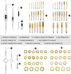 WYNNsky Die and Tap Set in SAE and Metric, Hex Threading Dies for External Threads, Thread Tap for Internal Threads, Thread Wrench, Thread Pitch Gauge, 86 Pieces Gauge Kit for DIY Tapered