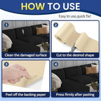 Self-Adhesive Canvas Repair Tape, 4" x 79" Waterproof Canvas Repair Patch, Fabric Patch Repairs Kit for Furniture, Tents, Sunbrellas, Boat Covers Awnings, Couches, Clothes, Bags Beige-Yellow