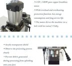 Mini Drilling and Milling Lathe Machine Benchtop for Metal Wood Working with Metric Scale Adjustable Speed MT3 Spindle Taper Emergency Stop Switch 1100W