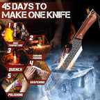 ROCOCO Butcher Meat Cleaver Knife - Boning Knife with Sheath for Kitchen Camping BBQ Birthday Thanksgiving Christmas Gift 8.8"
