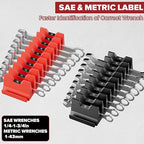 40PCS Modular Wrench Organizer - Wrench Tool Organizers for Tool Drawer Storage, Wrench Storage Set with Metric & SAE Label, Wrenches Rack Tool Gift for Professional Mechanics Men, Black & Red