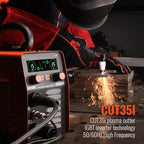Plasma Cutter, 35Amps HEROCUT Plasma Cutter Machine CUT35i, Screen Display 110V High-Frequency IGBT Inverter Technology Post Flow and 2T/4T, Max Cutting Thickness 10mm for Beginners DIY