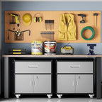 Metal Garage Storage Cabinet with Wheels, Lockable Rolling Tool Chest with Wheels, Tool Cabinet on Wheels, Utility Cabinet for Home, Office, Garage and Workshop, Black & Gray