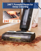 Tineco iFLOOR 5 Steam Corded Wet Dry Vacuum All-in-one, Steam Mop Hardwood Floor Cleaner Great for Sticky Messes, 248℉ High-temp Steam, Self-cleaning with steam
