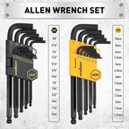 HORUSDY 140-Piece Magnetic Screwdriver Set with Plastic Racking, Includes SAE & Metric Hex Keys, Precision Screwdriver and Magnetizer Demagnetizer DIY Tools for Men Tools Gift