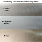 4PC 6 Inch x 2 Section Satin Non Woven Abrasive Polishing Wheel Kit for Bench Grinder, 3/8 Inch Arbor Hole, Includes Each 1PC 80#, 120#, 180# and 320#
