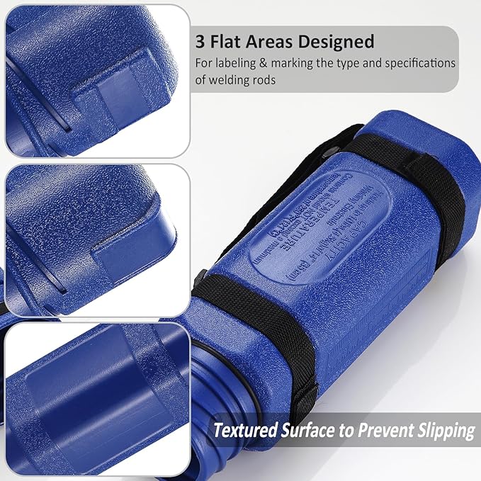 4 Pack, 14" Rod Storage Container Tube - Chanharm Blue Holder Canister for 10LB SMAW Welding Stick Electrode