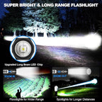 Small LED Rechargeable Magnetic Flashlights 20000 High Lumens - Super Bright Long Beam Pocket Powerful Flashlight 8 Modes with COB Work Light, Dual Button Tactical Flashlight for Camping Emergency