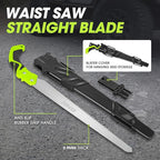 DNA MOTORING 15.5in Hand Pruning Saw, Hand-Held Garden Saw, Straight Blade Waist Saw for Tree Branches Trimming, Gardening, Woodworking, w/Scabbard, TOOLS-00593