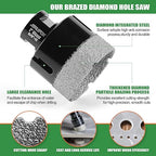 Diamond Hole Saw Kit Tile Drill Bits, 13 PCS Diamond Core Drill Bits Set 6/8/10/19/25/35/51/75/100mm+50mm Chamfer Saw +20mm Finger Bit+SDS Adapter Porcelain Hollow Drill Hole Saw for Ceramic, Granite