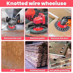 8 Pack 4 Inch Wire Wheels for Angle Grinder, Wire Brush Wheel for 4 1/2 Angle Grinder, Twist Knotted Carbon Steel Angle Grinder Wire Wheel with 5/8" Thread Arbor