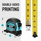 DURATECH Magnetic Tape Measure 25FT with Fractions 1/8, Retractable Measuring Tape, Easy to Read Both Side Measurement Tape, Magnetic Hook and Shock Absorbent Case for Construction, Carpenter