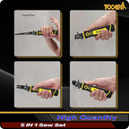 5-In-1 Multi Blades Hand Saw, 6 Inch(11T/16T) Double Edges Japanese Pull, DrywallSaw, HackSaw, Jab Saw, for Woodworking, Hard/Soft woods cutting, Metal, Blade Quick Change Mechanism.