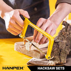6 in. Mini Hacksaw Set - 150mm Extra Fine Cut Hack Saw Sets and 10pcs Extra Bi-Metal Blades for Wood and Metal