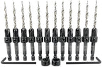 FTG USA 12 Pc #8 (11/64") Countersink Drill Bit Set for Wood with Tapered Drill Bit