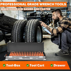 40PCS Modular Wrench Organizer Wrench Holder - Wrench Tool Organizers for Tool Drawer Storage, Wrench Storage Set with Metric & SAE Label, Wrench Rack Tool Gift for Professional Mechanics, Orange