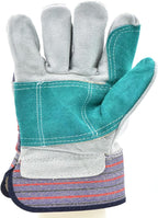 5 Pair Pack Leather Palm Work Gloves Cowhide Leather Suede Finish A Grade Premium