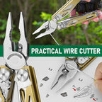 BIBURY Multitool Pliers Pro BI2045, Foldable Multitools with Replaceable Wire Cutters and Saw, Stainless Steel Multi Tool w/Upgraded Scissors and Screwdriver Set, Ideal for Camping, Hiking, Survival