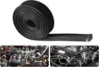 Fiberglass Hose Heat Shield Sleeve Spark Plug Wire Heat Protector Boots Auto Hose Roll 2500 Degree for Car&Auto Wire Loom Brake Line Cable (Black 3/4" IDX10')