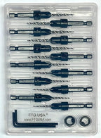 FTG USA Countersink Drill Bit Set for Wood with Tapered Drill Bit 6 Pc #4 (7/64"), 6 Pc #6 (9/64")