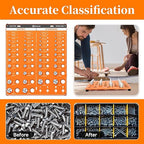 54 Nut and Bolt Thread Checker, Bolt Size and Thread Gauge 22 Standard & 24 Metric Bolt & 8 Drill Bit Gauge, Bolt and Nut Identifier Gauge with Inch and Centimeter Scales