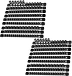 Socket Organizer Drive ABS Tools - Black Socket Holder, Premium Quality 18 Pieces Socket Holders Kit 1/4-Inch x 96 Clips, 3/8-Inch x 90 Clips, 1/2-Inch x 72 Clips（18PC,Black)