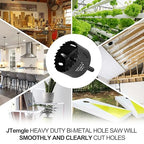 2-1/2 Inch Hole Saw with 3/8" Triangle Shank Quick Change Arbor, JTemgle Bi-Metal Hole Saw Heavy Duty Hole Cutting Tool for Cornhole Boards, Recessed Lights, Wood, Plastic, Drywall & Soft Metal