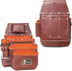 Daisy Leather Tool Belt, PRO-303 Premium Leather Oil Tanned 27 Pockets Heavy Duty Tool Pouch, Leather Tool Belt, Tools Organizer for Electrician, Carpenter, Construction and Framer Tools, X-Large