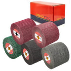 Non-Woven Wire Drawing Flap Wheel, 120x100mm, for Stainless Steel Satin Finishing and Metal Surface Treatment, Conditioning Drum Buffin for Burnishing Polishing Machine (240-600 Grit Set)