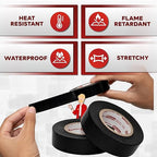 XFasten Electrical Tape Black 3/4 Inch x 66 Feet 12-Pack (792 Feet Total) UL/CSA Listed High Temp Residue-free Vinyl Automotive Electric Tape Waterproof (Black, 3/4 Inch x 66ft (12-Pack 792 ft Total))