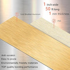GSCIT Club Gold Edge Banding, 1 Inch x 50ft Aluminum Brushed Edge Banding PVC Edge Trim for Cabinet Repair Furniture