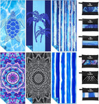 6 Pack Microfiber Lightweight Thin Beach Towel Sand Free Quick Dry Super Absorbent Large Towels for Swimming Pool Yoga Gym Travel Vacation Beach Accessories Essentials for Adults