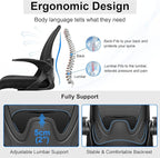 Drafting Chair Tall Office Chair with Flip-up Armrests, Adjustable Height, and Enhanced Lumbar Support - Ergonomic Rolling Stool, Back Support, and Adjustable Foot Rest Ring for Standing Desk Black