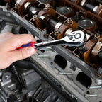 WORKPRO 32-Piece 3/8-inch Drive Metric Sockets and Ratchet-Including 30 Metric Deep and Shallow Sockets, 6-20mm with Magnetic Organizer and 72-Tooth Quick Release Reversible Ratchet for Auto Repair