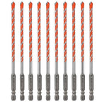 Concrete Carbide Drill Bits Hex Shank Masonry Cement Tile Drill Bit Set for Glass/Brick/Plastic/Cement/Tile 1/4" (10PCS)