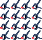 WORKPRO Spring Clamp Set, 16-Piece 3-3/8" Nylon Spring Clamp with Adjustable Jaw Pads and High-strength Spring for Woodworking, Photography Backdrops and DIY Projects