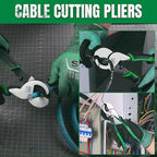 SK 9.5-Inch Cable Cutter, Heavy-Duty Wire Cutter, High Leverage Cable Cutting Pliers with Knurled Handle, Premium CR-V Steel, for Aluminum, Copper, Wire, and Communications Cable