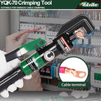 Hydraulic Cable Lug Crimper 10 US TON 12 AWG to 00 (2/0) Electrical Terminal Cable Wire Tool Kit with 9 Die (12awg~00awg Crimping Tool)