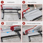 IKOVWUK 48 inch Tile Cutter, Manual Tile Cutter Tool with Anti-Skid Feet, High Precision Ruler & Triangle Assist, Durable All-steel Frame for Professional Cutting