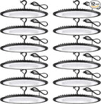 12 Pack 300W UFO Led High Bay Light Fixture,120V,5000K Daylight Commercial Shop Bay Lighting,45000LM,[1300W MH/HPS Equiv.] US Plug Area Lighting for Warehouse/Barn/Gym/Factory/Workshop/Garage