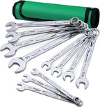 SK Combination Wrench Set, SAE 5/16" to 3/4", 11-Piece, SuperKrome Finish, Premium CR-V Construction, with Rolling Pouch