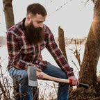 Yankee Axe - German Forester's Axe with Leather Sheath, 3.5 lb Head, Anti-Slip 31.5" Hickory Handle with Red Stripe
