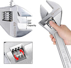 Olympia Tools 24" Adjustable Wrench, Heavy Duty Drop Forged Steel, Chrome Plated, Precision Machined Jaws, Rust Resistant