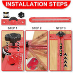Woodworking T Square Ruler, Precision Drilling Positioning Measuring Tools, Adjustable Aluminum Alloy Sliding 13.5 Inch T-Square Ruler with Angle Adjustment for Carpenter Work and Architect