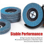 EZARC Flap Discs 80 Grit, 4 1/2 x 7/8-Inch Flap Sanding Disc, Type 29 Zirconia Grinding Wheel for Stainless Steel, Sheet Metal (50 Pack)
