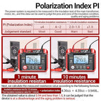 MH13 250V-2500V Digital Insulation Resistance Tester 1MΩ-200GΩ Megger Megohm Testing Meter Auto Range 2000 Counts LCD Display 10V~600V AC/DC Voltmeter with 100 Data Storage