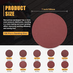 50 Pcs 7 Inch Sanding Disc 40/60/80/100/120/150/180/240/320/400 Grit Round Hook and Loop Sandpaper for Random Orbital Sander Automotive Car